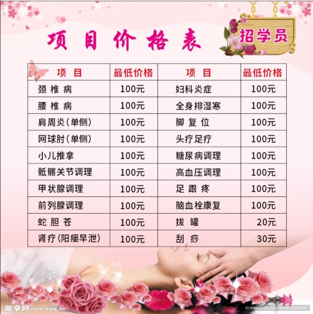 价格表