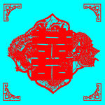 龙凤双喜剪纸