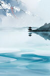 水墨风清明节海报背景