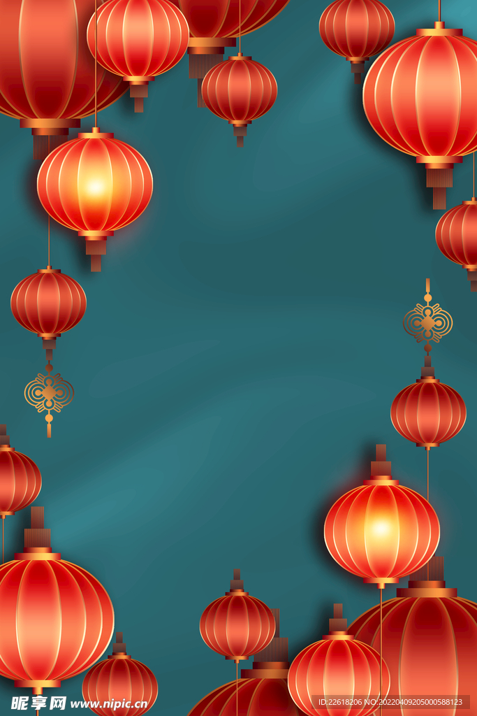 红色灯笼新年海报背景