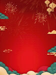 红色中国风国潮古典背景