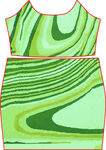 绿色定位短裙数码印花