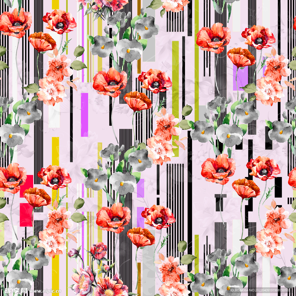 色块花