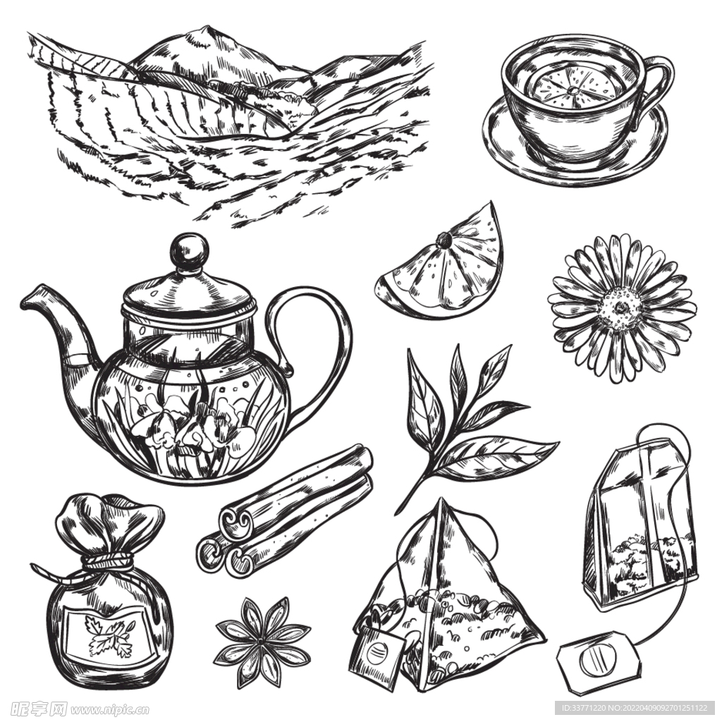 白描茶叶