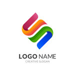 立体渐变logo