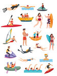 卡通手绘素描夏日游泳运动健身装