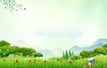春天背景 创文创卫 