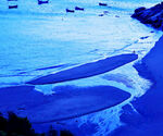 风景画 蓝色海边