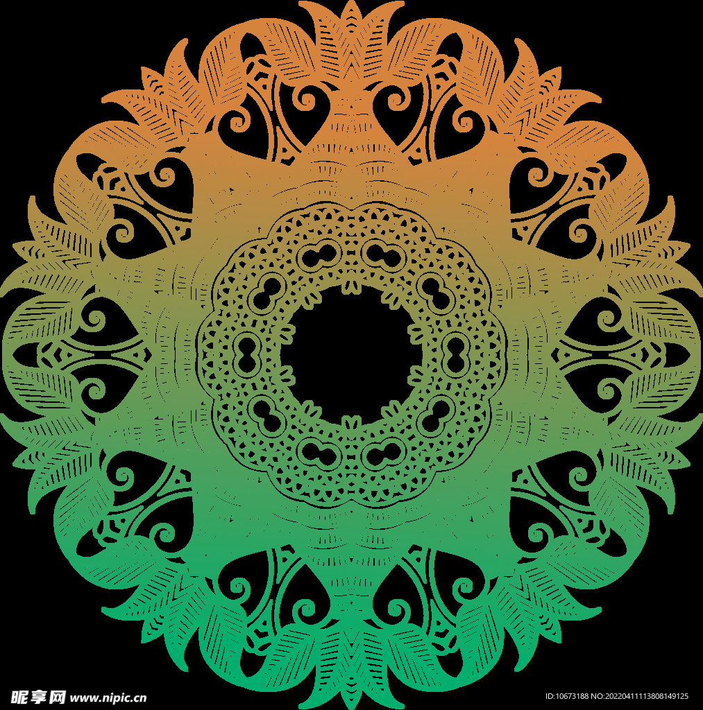 彩色复古花纹