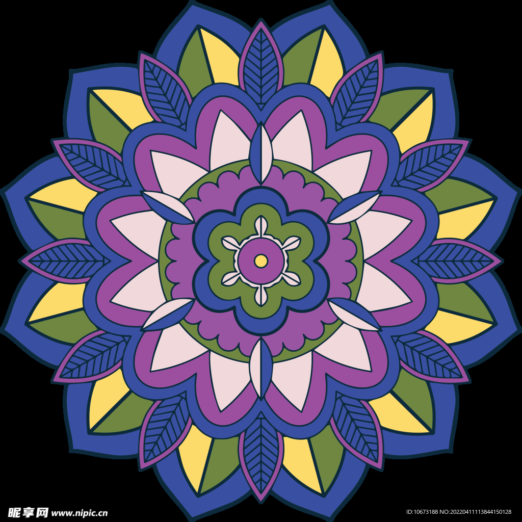 彩色复古花纹