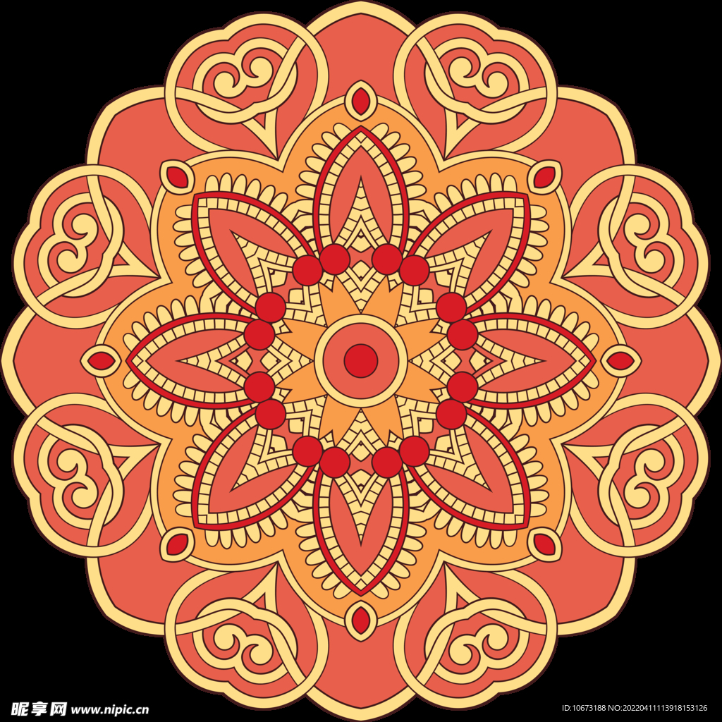 彩色复古花纹
