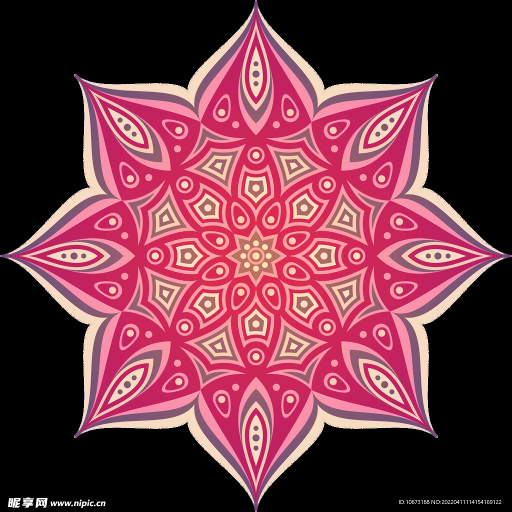 彩色复古花纹 