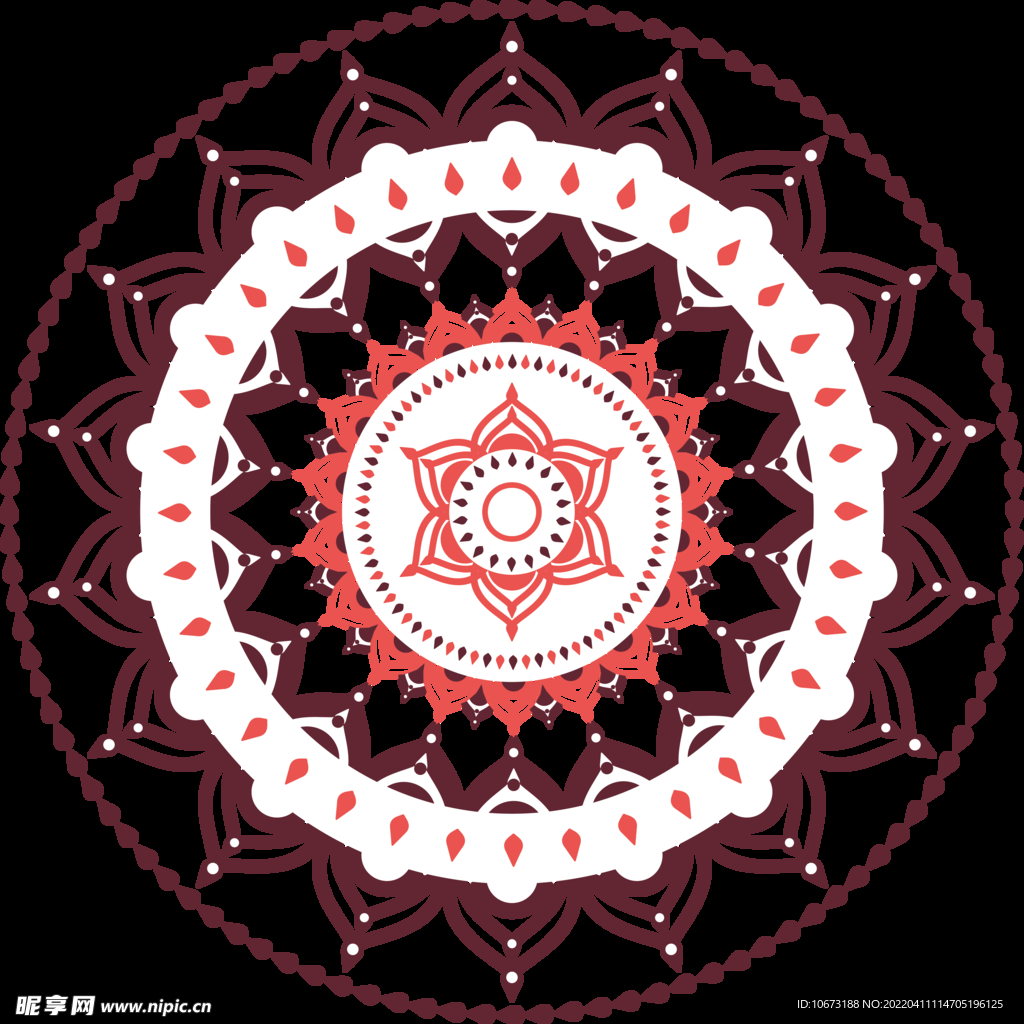 彩色复古花纹