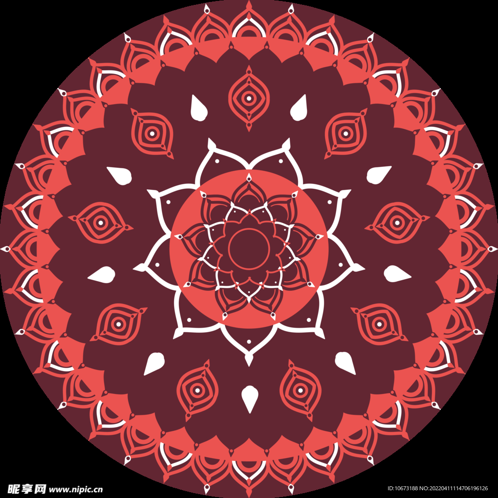 彩色复古花纹