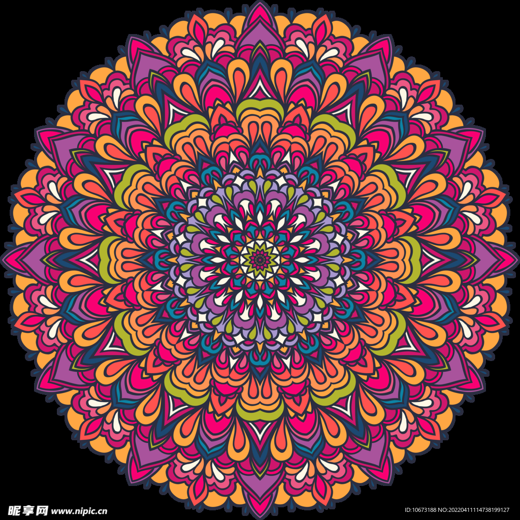 彩色复古花纹