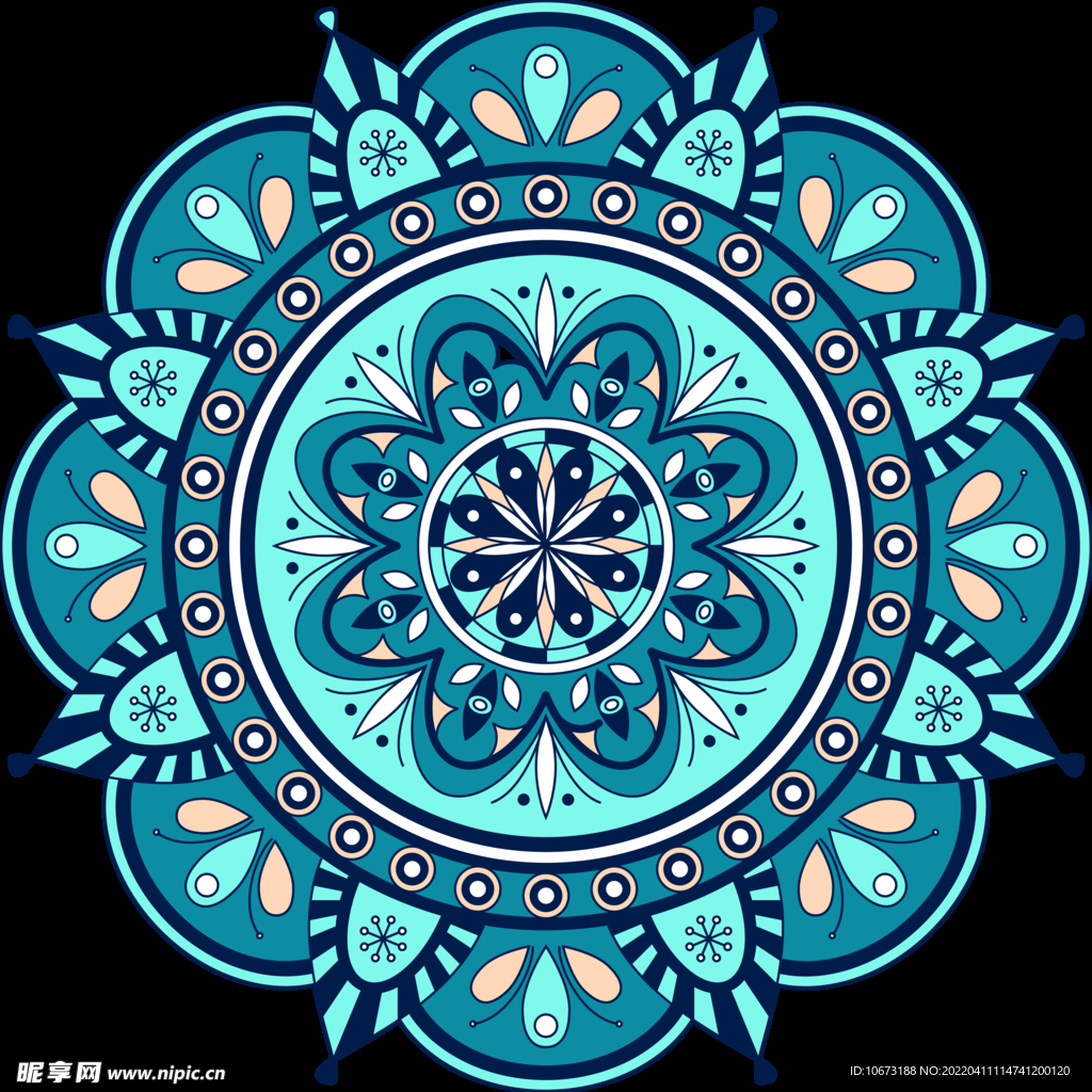 彩色复古花纹