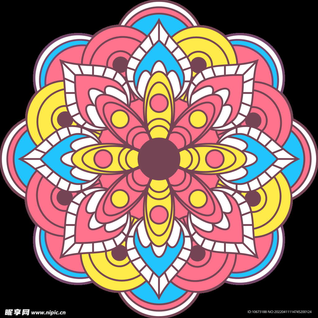 彩色复古花纹