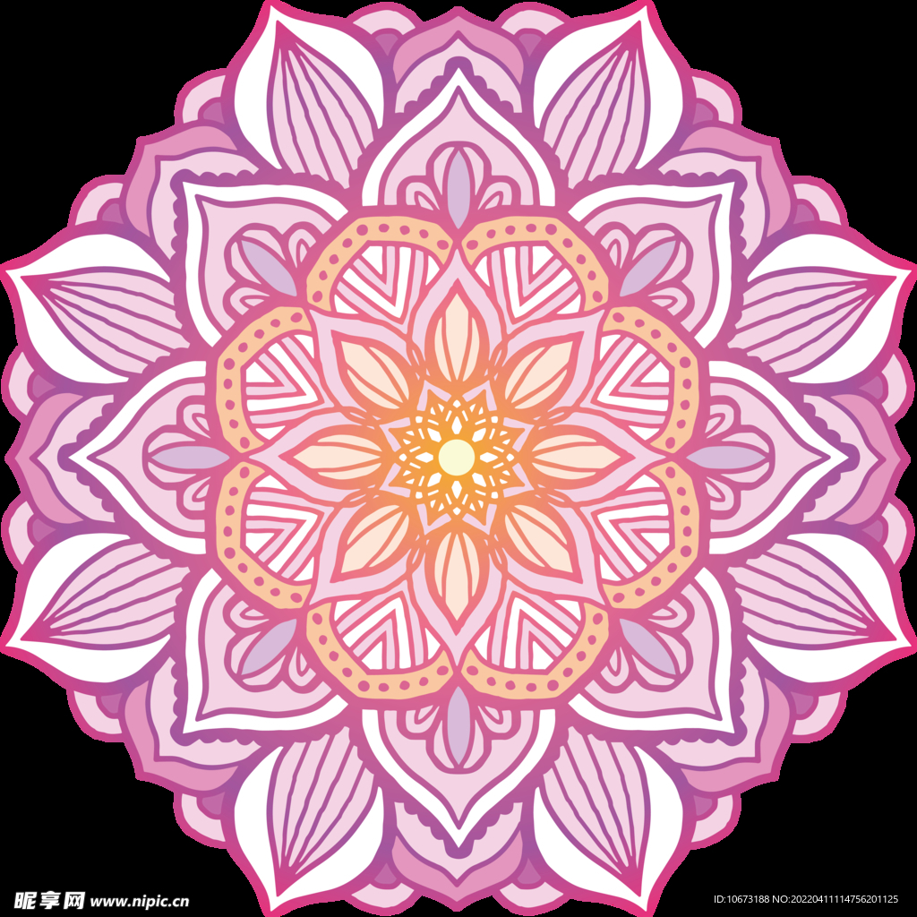 彩色复古花纹