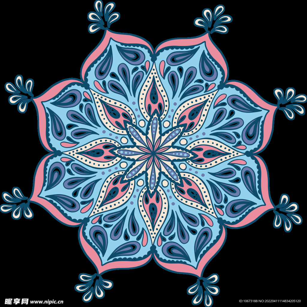 彩色复古花纹