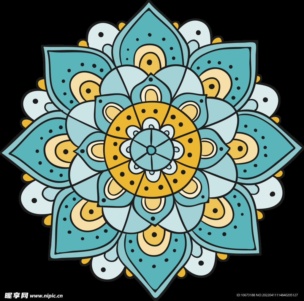 彩色复古花纹