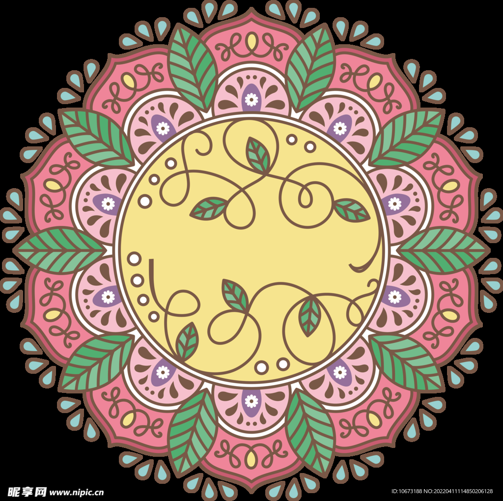彩色复古花纹