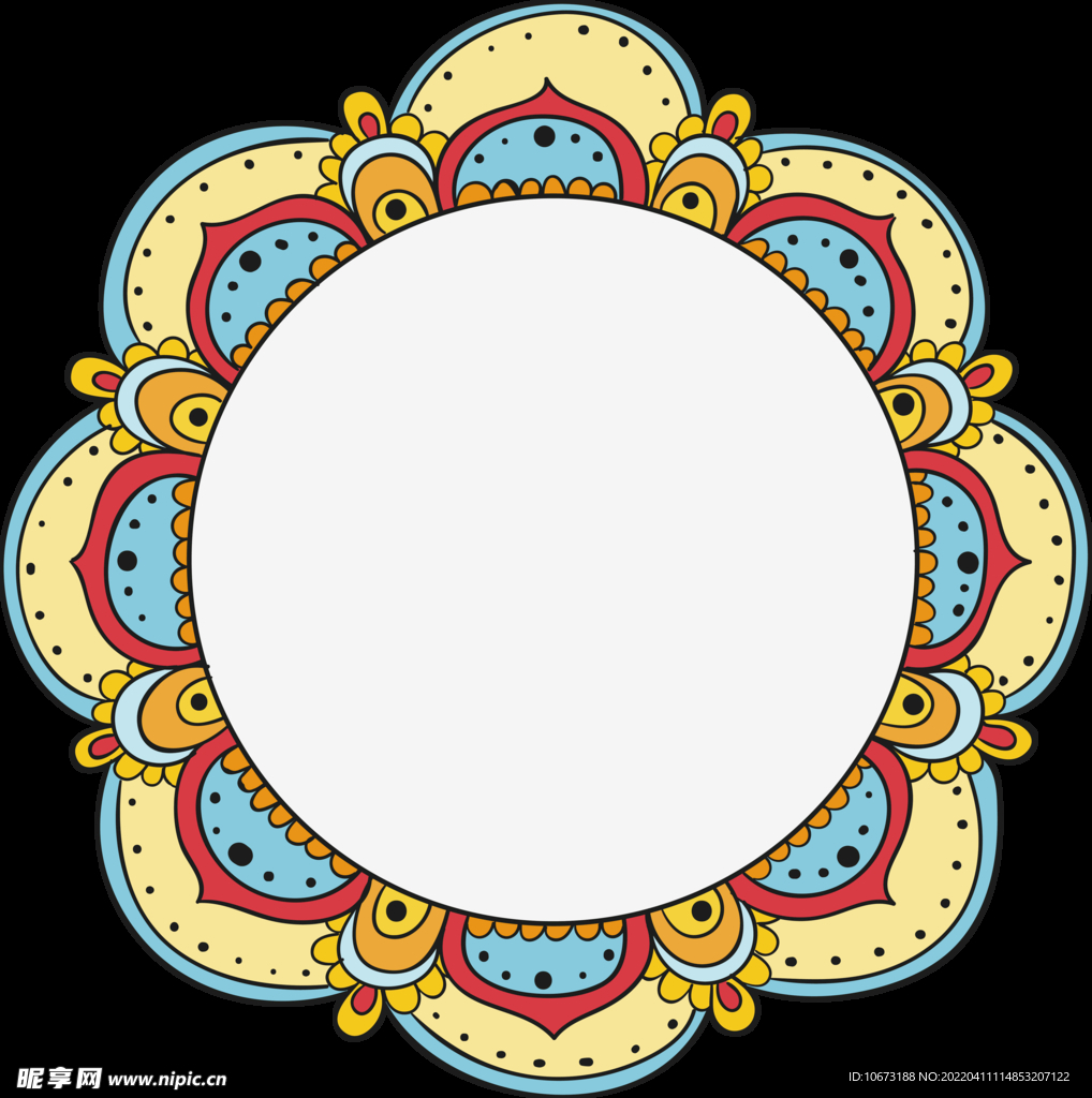 彩色复古花纹