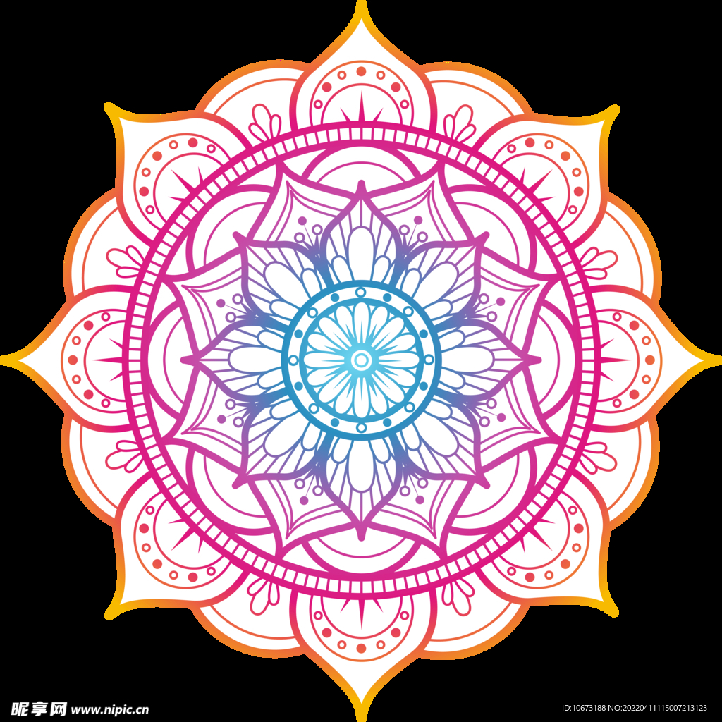 彩色复古花纹