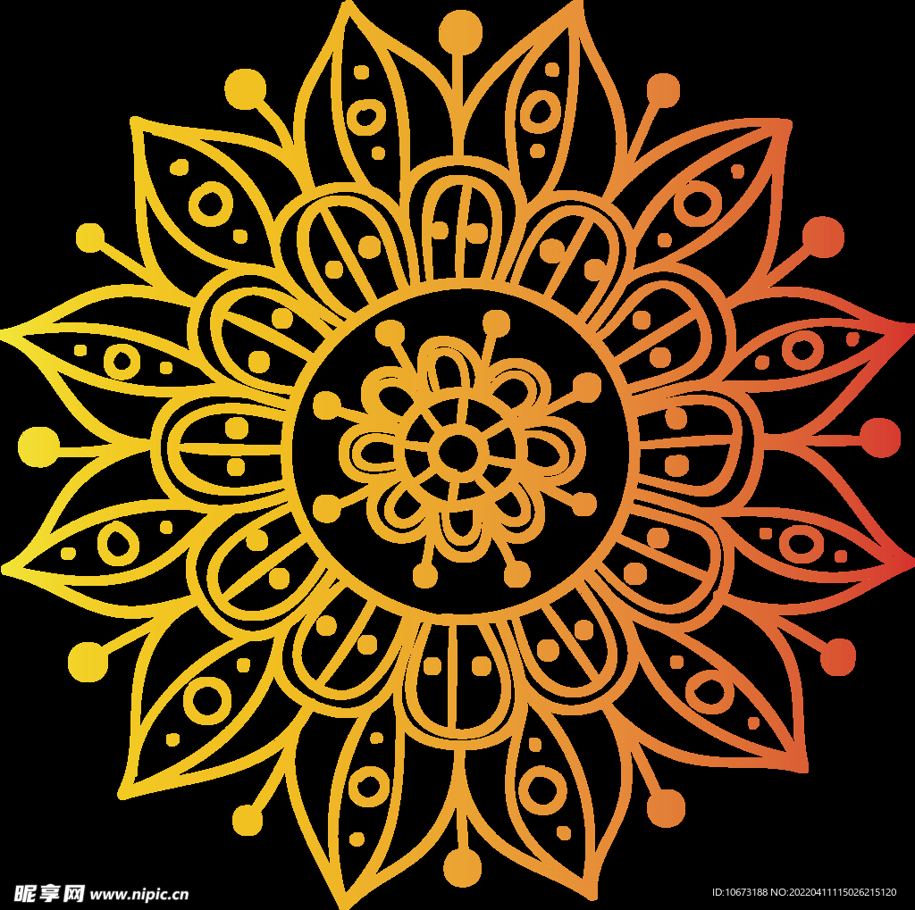 彩色复古花纹