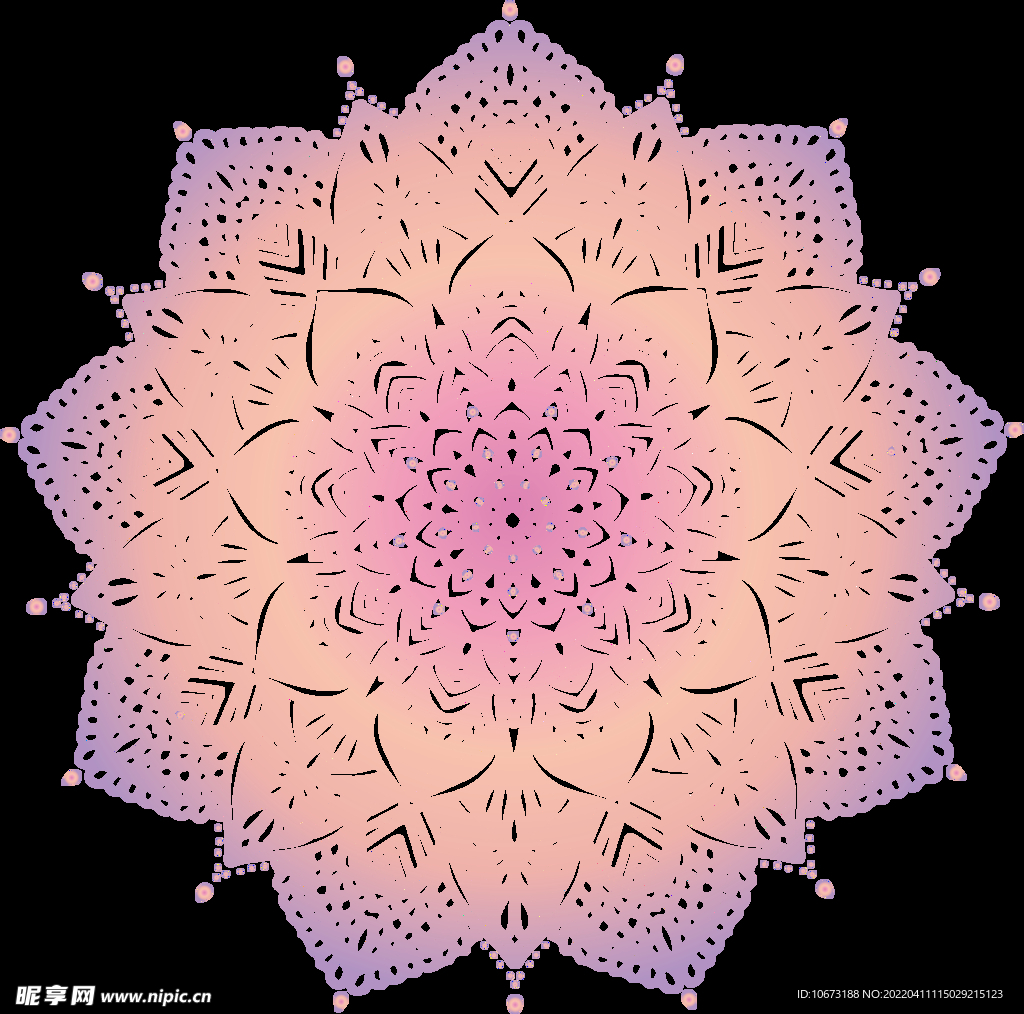 彩色复古花纹