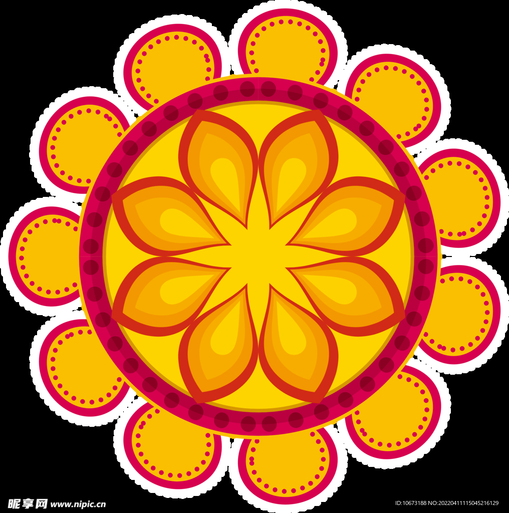 彩色复古花纹