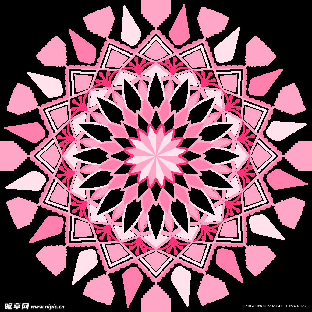 彩色复古花纹