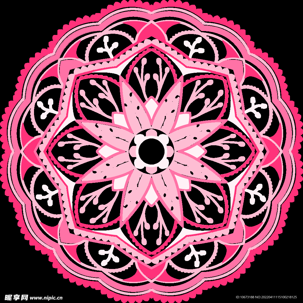 彩色复古花纹