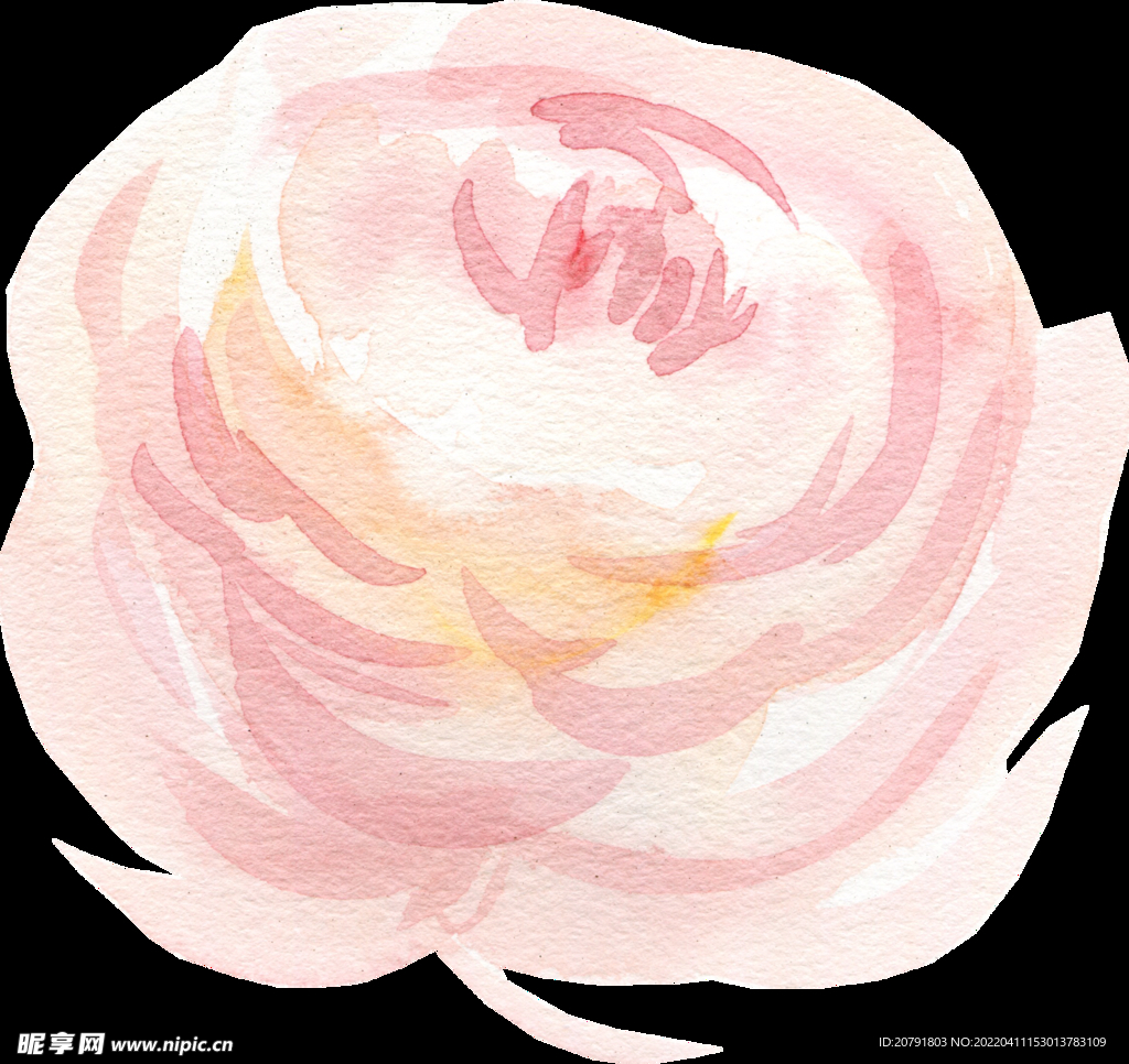 粉色水彩花朵