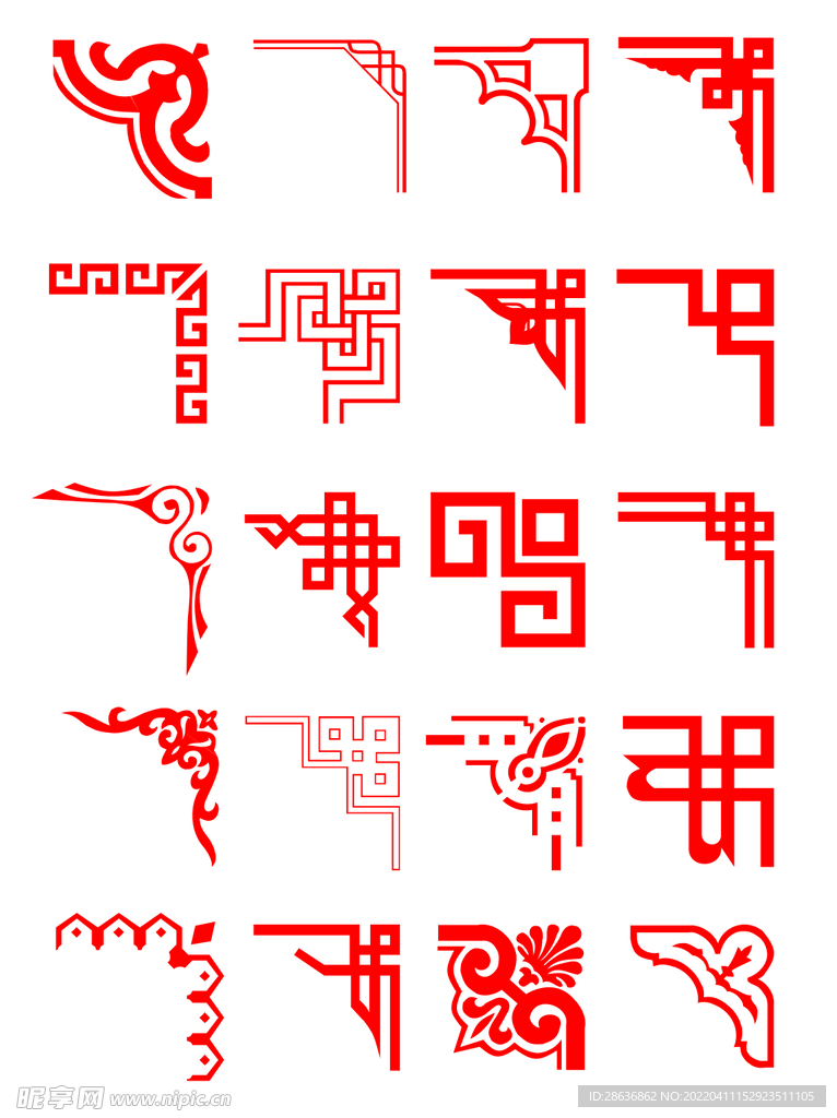 中国风红色喜庆边框元素装饰边框