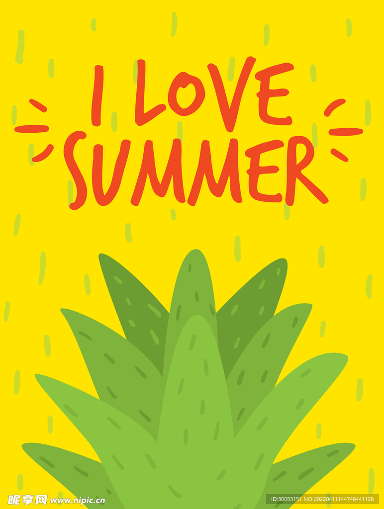 夏季彩绘海报
