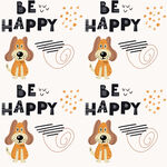可爱卡通小狗 BE HAPPY