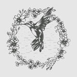 手绘小鸟 手绘圆形花边