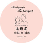 粉色订婚宴答谢宴背景设计素材