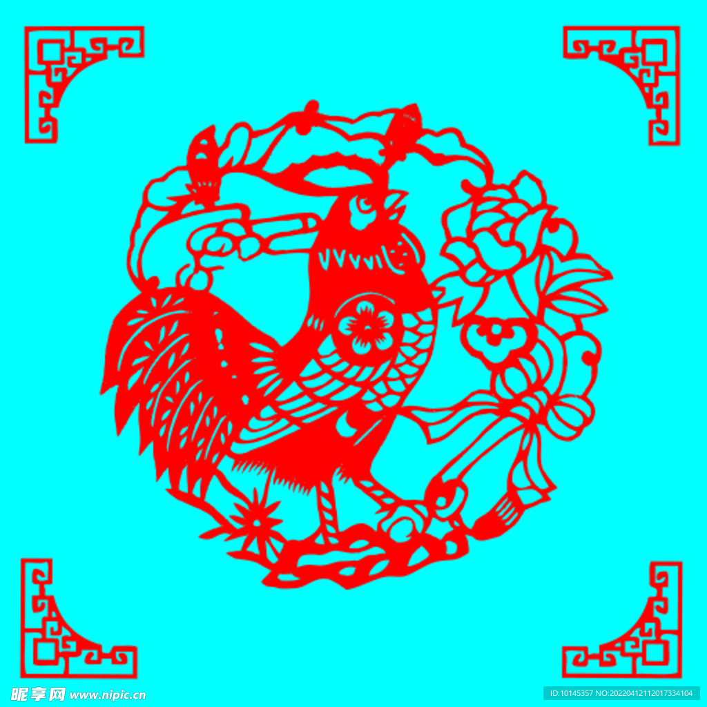 鸡剪纸