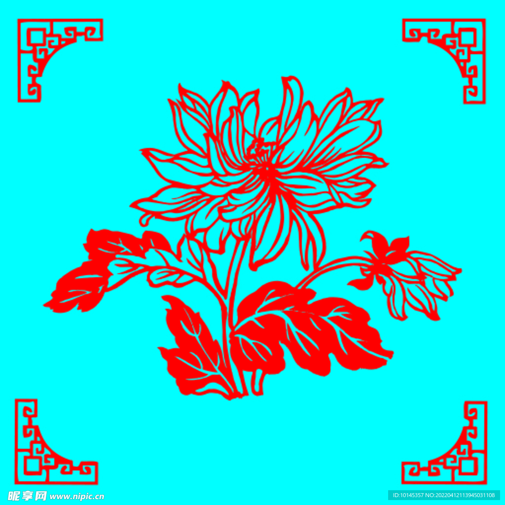 花卉剪纸
