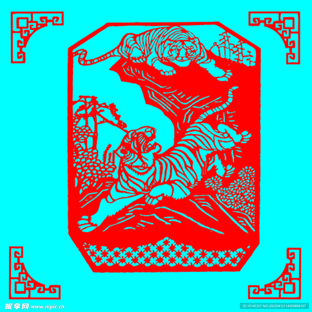 老虎剪纸