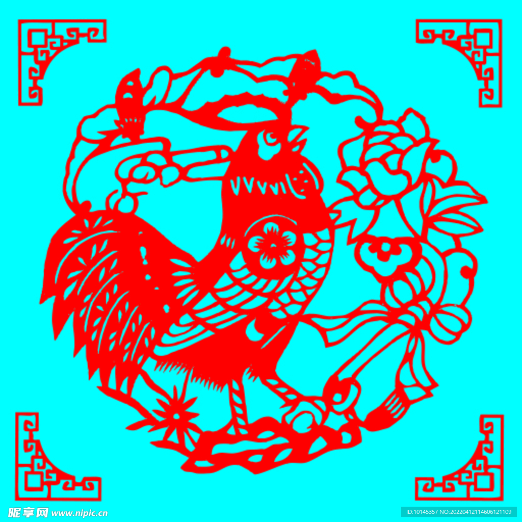 鸡剪纸