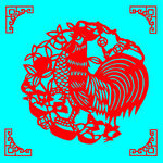 鸡剪纸