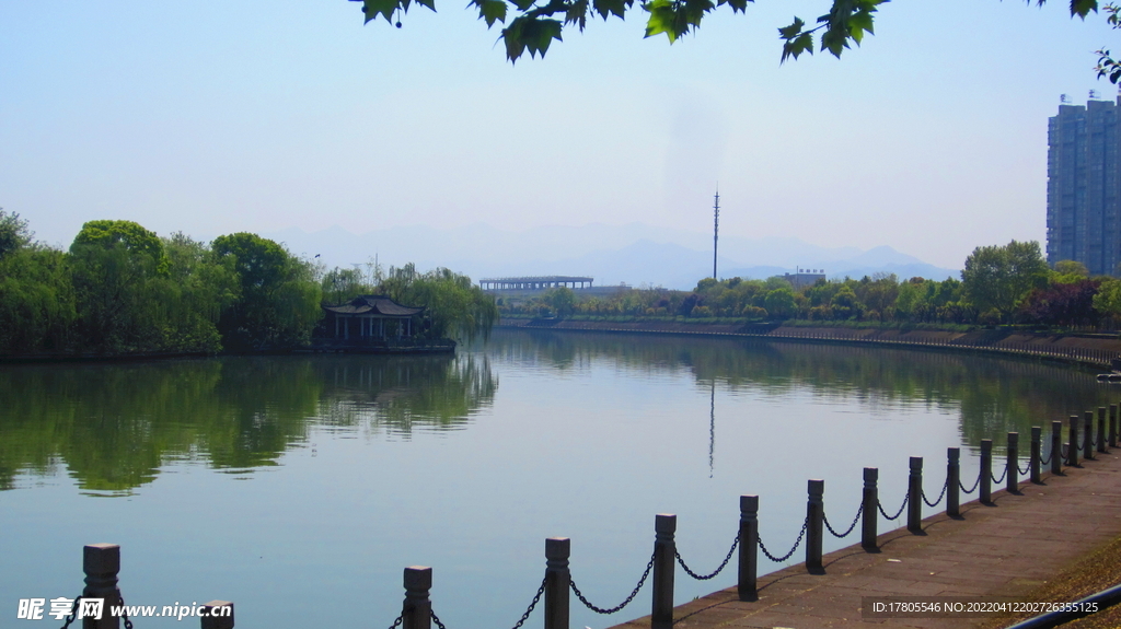 江边风景素材  风景如画 街边