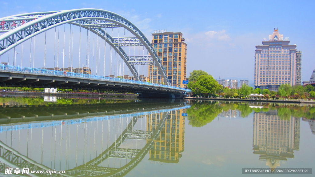 江边风景素材  风景如画 桥边