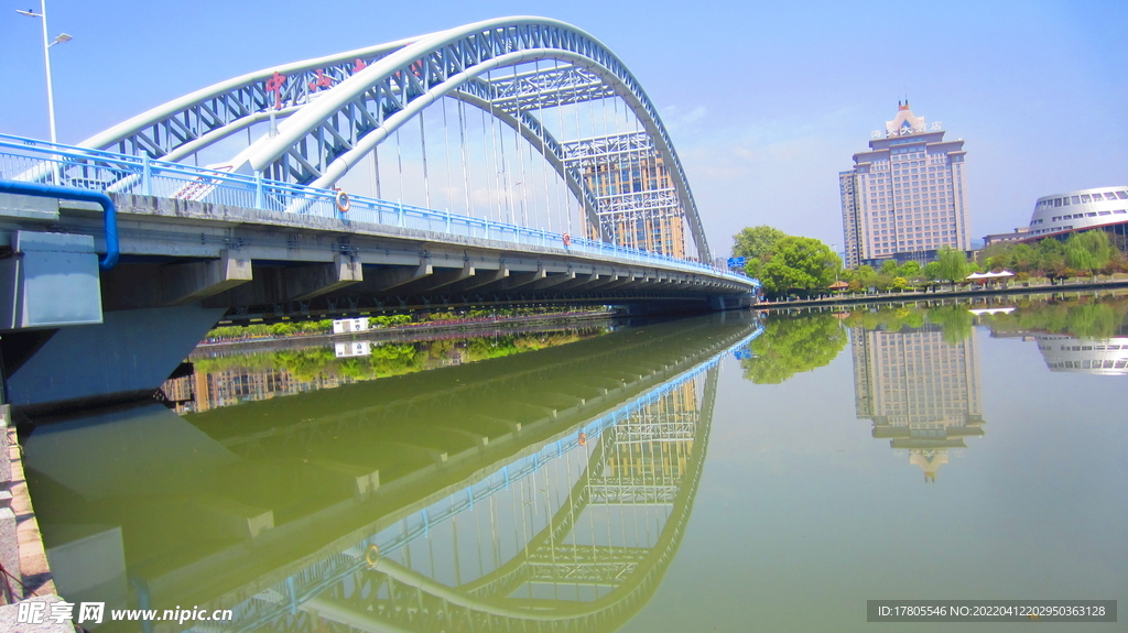 江边风景素材  风景如画 桥边