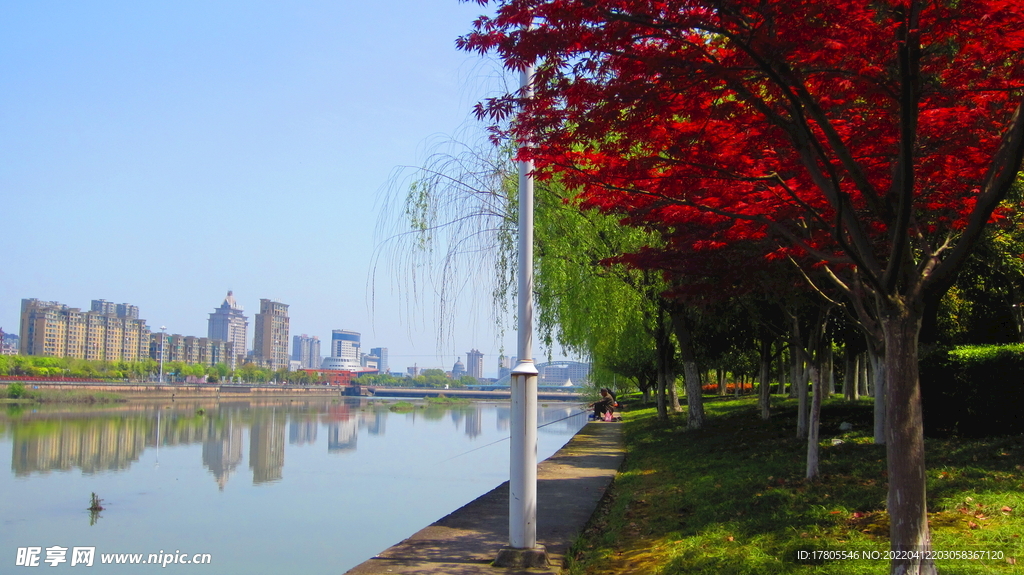 江边风景素材  风景如画 街边