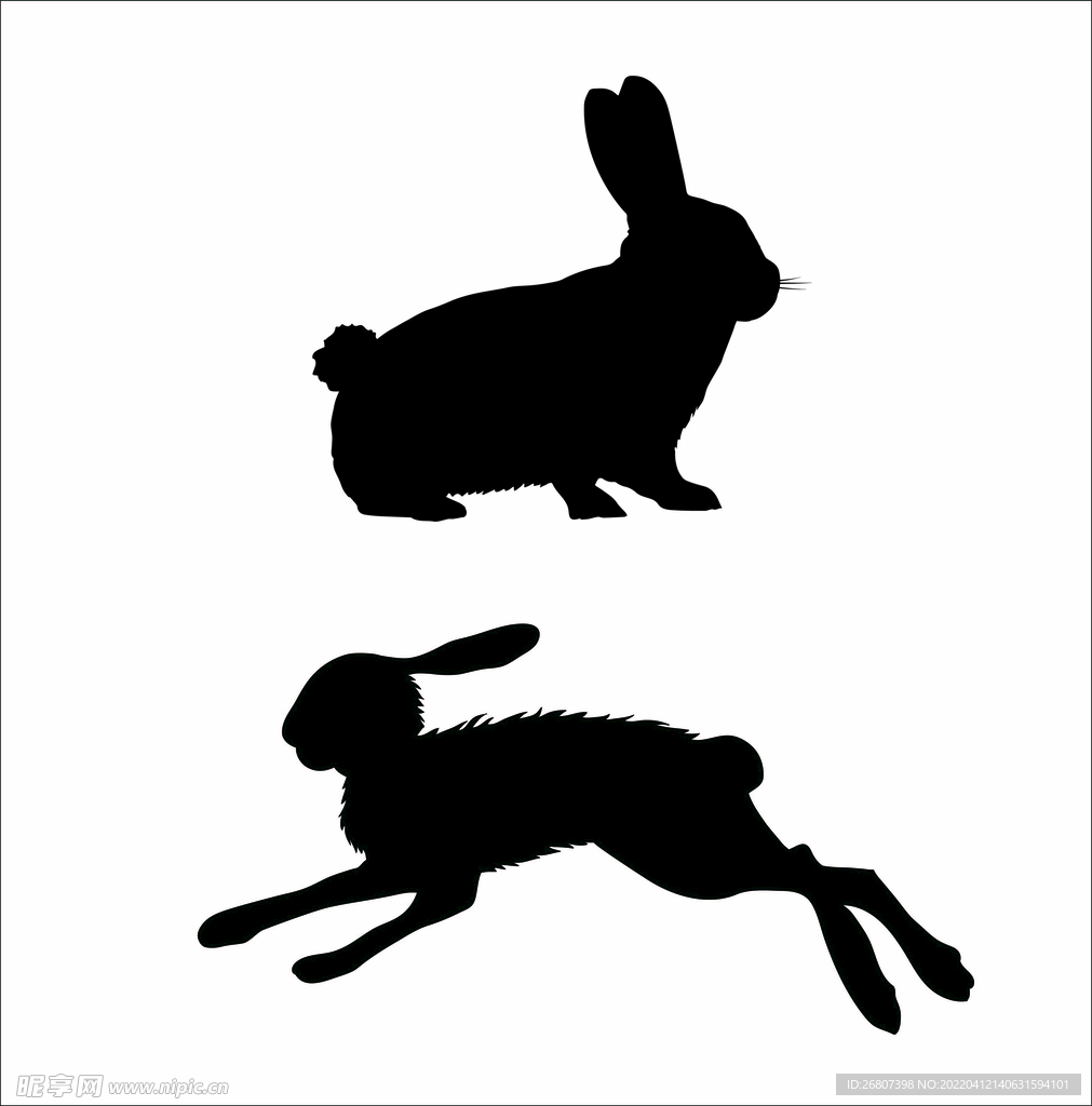 兔子剪影