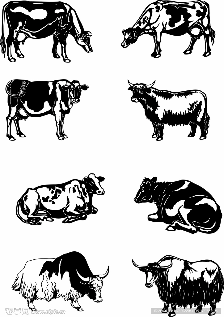牦牛剪影图