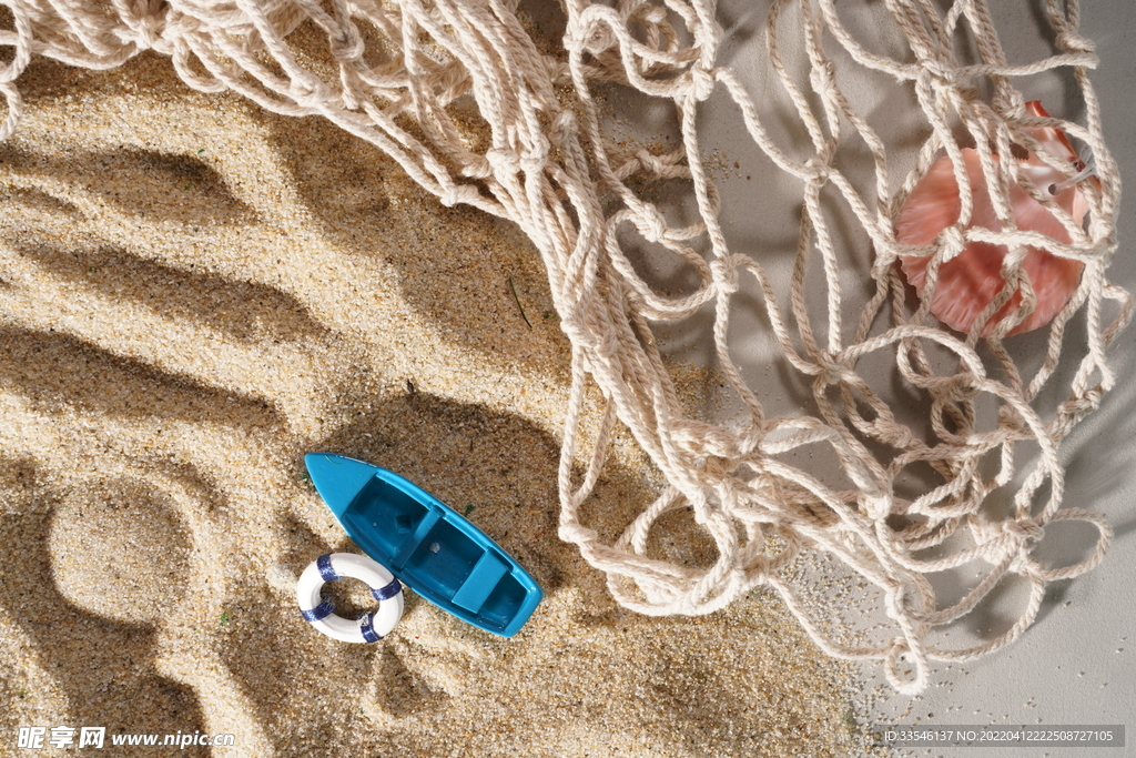夏日沙滩防晒产品背景图